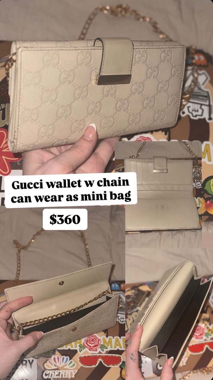 Authentic Gucci Guccissima Leather Script Flap Co… - image 1